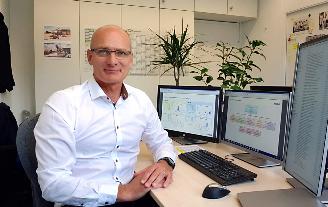 Christian Rosek in his office at Airbus Defence and Space 